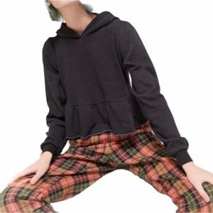 NWOT! Urban Outfitters Project Social TRuffled Peplum
Hooded Sweatshirt
